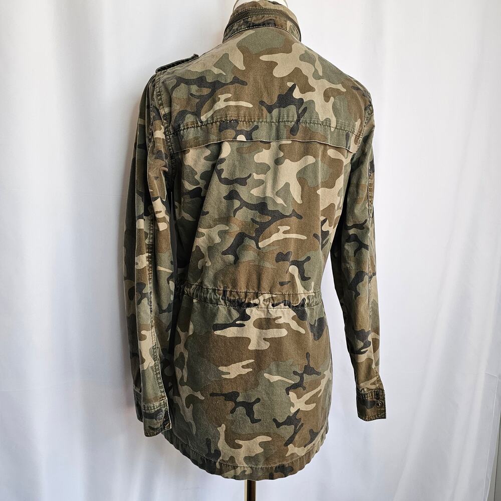 Love Tree S Camo Pattern Military Utility Style Drawstring Jacket - Picture 3 of 6